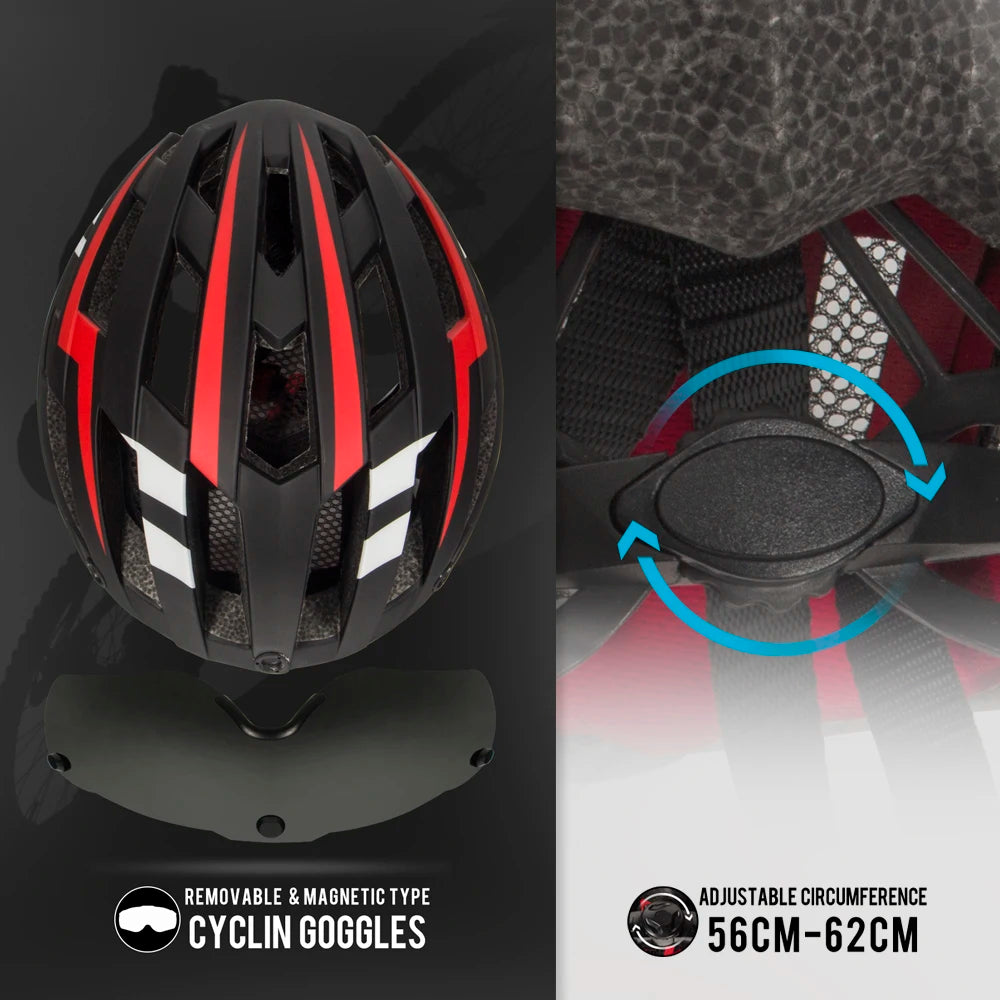 Men Women Cycling Helmet MTB Road Bike Bicycle Motorcycle Riding Removable Yellow Colorful Silver Blue Lens QE115