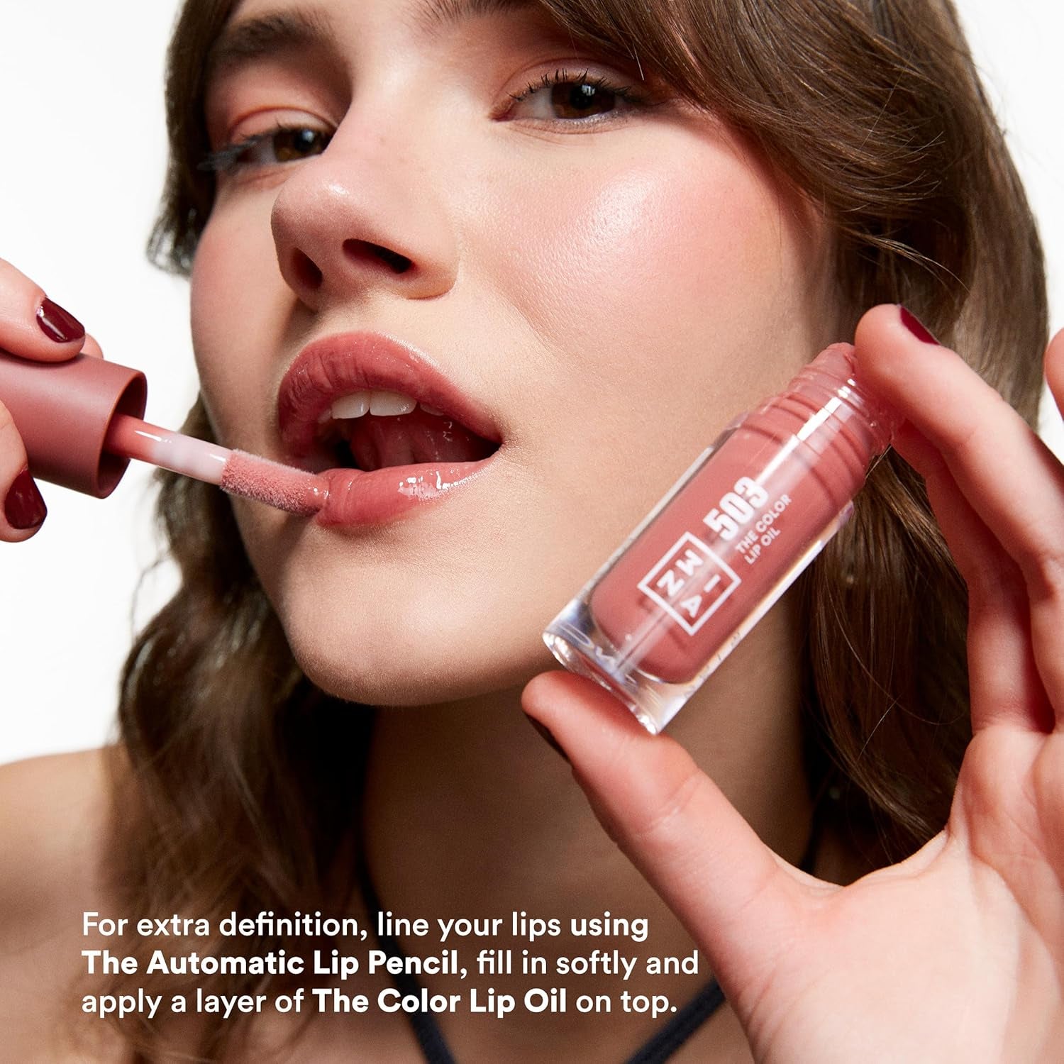 MAKEUP - the Color Lip Oil 503 + the Color Lip Oil 362 + the Color Lip Oil 100 - Nude + Rosa + Brillante - Balsamo Labbra Con Acido Ialuronico - Lucidalabbra 24H Idratazione - Vegan -Cruelty Free