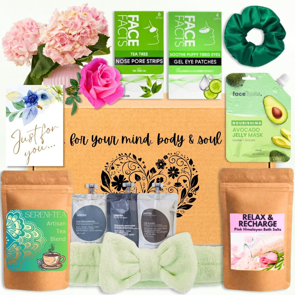 SPA DAY Scatola Coccole, Regalo Donna Compleanno, Set Regalo Donna, Set Bagno Spa, Confezione Relax Compleanno,  - Classico Verde