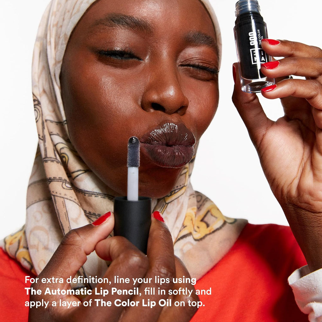 MAKEUP - the Color Lip Oil 900 + the 24H Automatic Eye Pencil 900 - Balsamo Labbra Nero Con Acido Ialuronico E 24H Idratazione + Matita Nero a Lunga Durata Impermeabile - Vegan - Cruelty Free