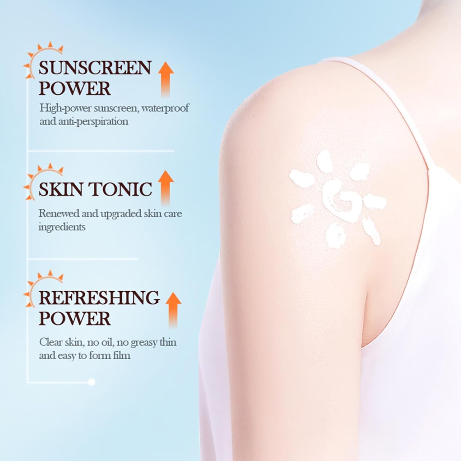 Crema Solare SPF60 +, Crema Solare Viso, Tutti Giorni Crema Solare Lozione Solare, Crema Solare Non Grassa per Il Viso, Texture Leggera, Protezione Solare a Lunga Durata (30G+40G)