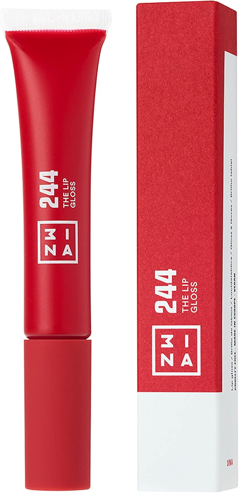 MAKEUP - Vegan - the Lip Gloss 244 - Rosso - Effetto Specchio - Look Lucido - Apparenza Cremosa - Altamente Pigmentato - Lucidalabbra Con Bacchetta -Formula Idratante - Cruelty Free