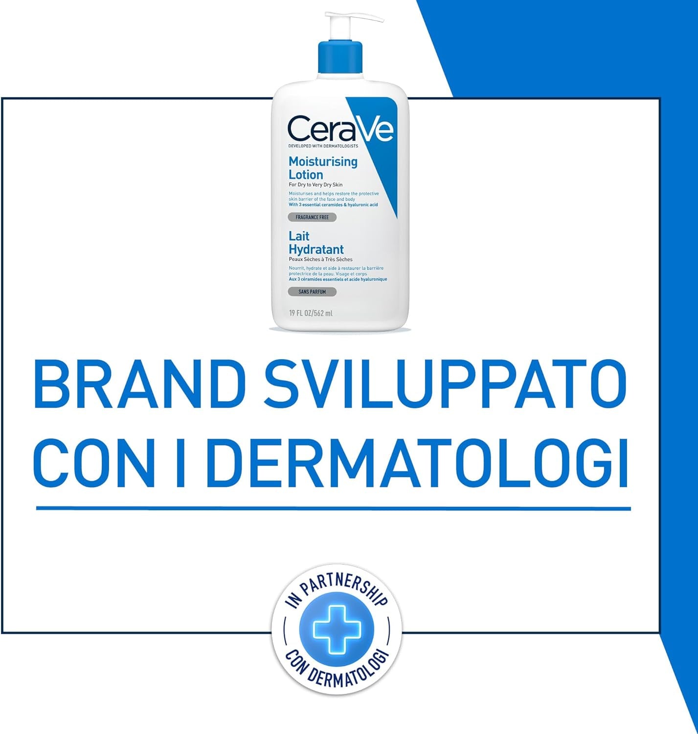 Cerave Lozione Idratante Viso E Corpo, per Pelli Da Normali a Secche, Idratazione Profonda E Duratura, Con Acido Ialuronico E 3 Ceramidi, 562 Ml