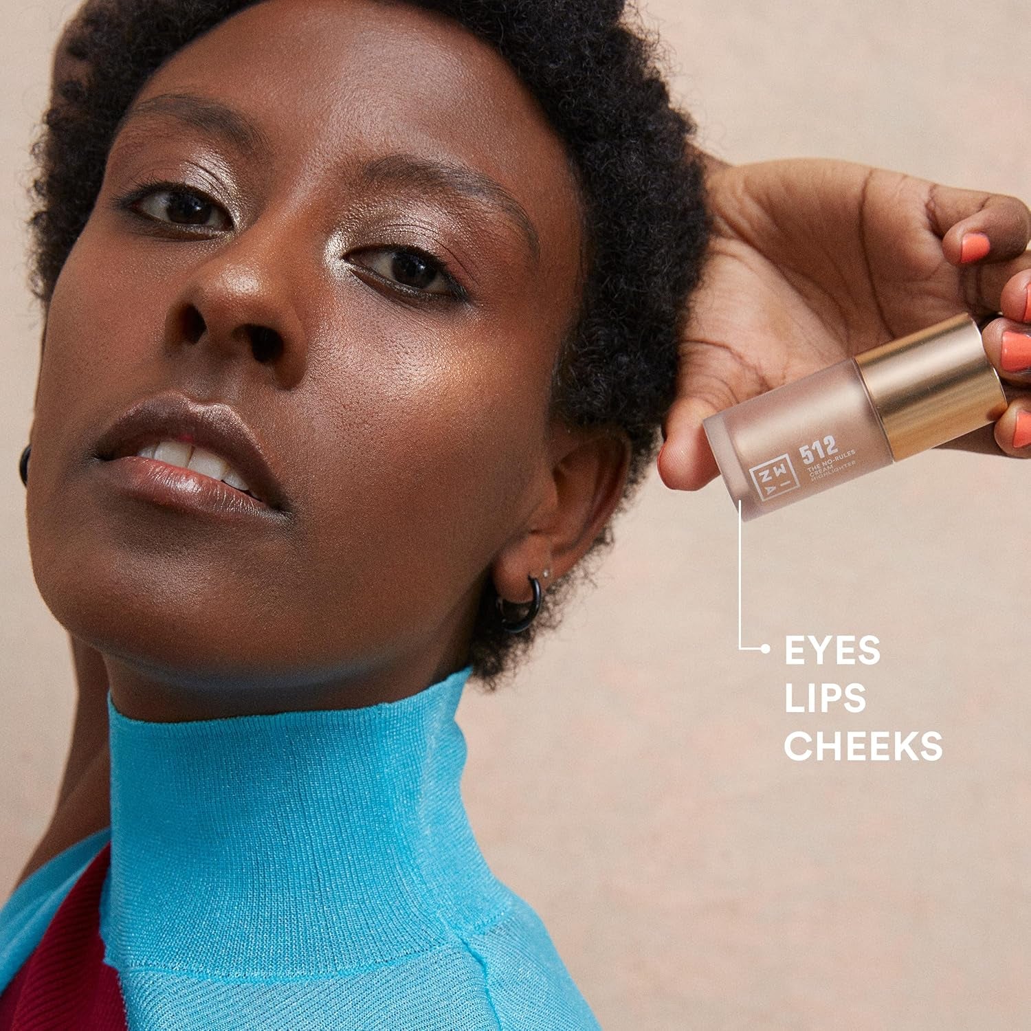 MAKEUP - the No-Rules Cream Highlighter 512 - Illuminante Liquido in Crema Oro Perlato per Occhi Labbra E Guance - Finitura Naturale - Vegan - Cruelty Free
