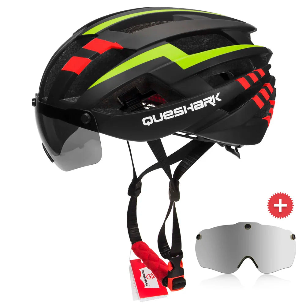 Men Women Cycling Helmet MTB Road Bike Bicycle Motorcycle Riding Removable Yellow Colorful Silver Blue Lens QE115