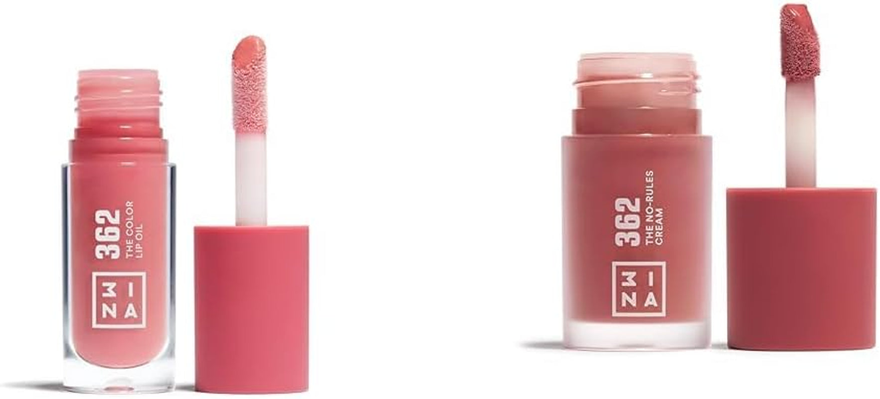MAKEUP- the Color Lip Oil 362 + the No-Rules Cream 362 - Balsamo Labbra Rosa Con Acido Ialuronico + Blush in Crema Con Olio Di Mandorle - Blush per Occhi Labbra E Guance - Vegan - Cruelty Free