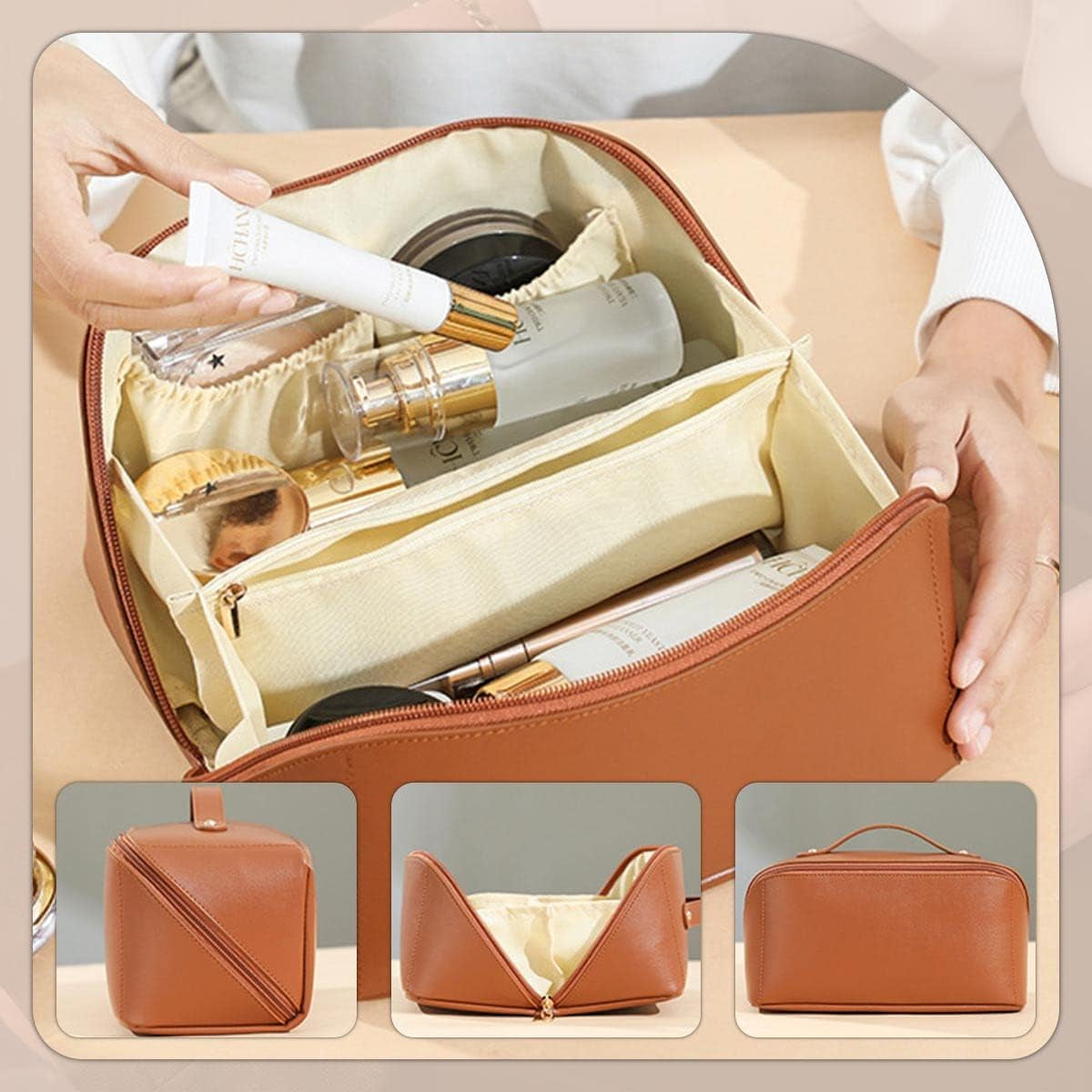 Borsa Cosmetica Da Viaggio,Pochette Trucchi,Borsa Trucchi,Borsa Porta Trucchi,Porta Trucchi Da Viaggio Portatili,Make up Bag Con Cerniera