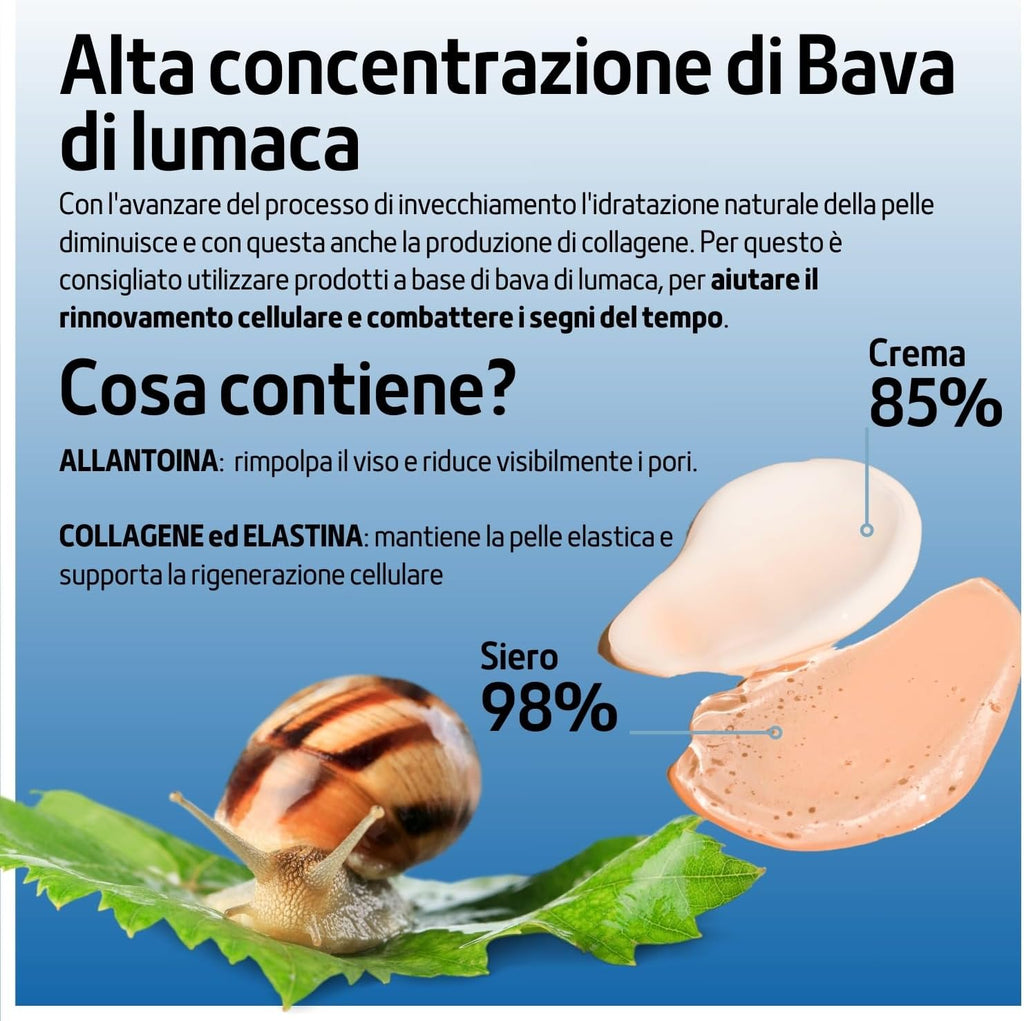 100 Ml | Siero Viso Acido Ialuronico E Vitamina C Con Bava Di Lumaca, Siero anti Imperfezioni Antirughe E Antimacchia, Siero Viso Pelle Grassa Naturale E Made in Italy - FITOATTIVI