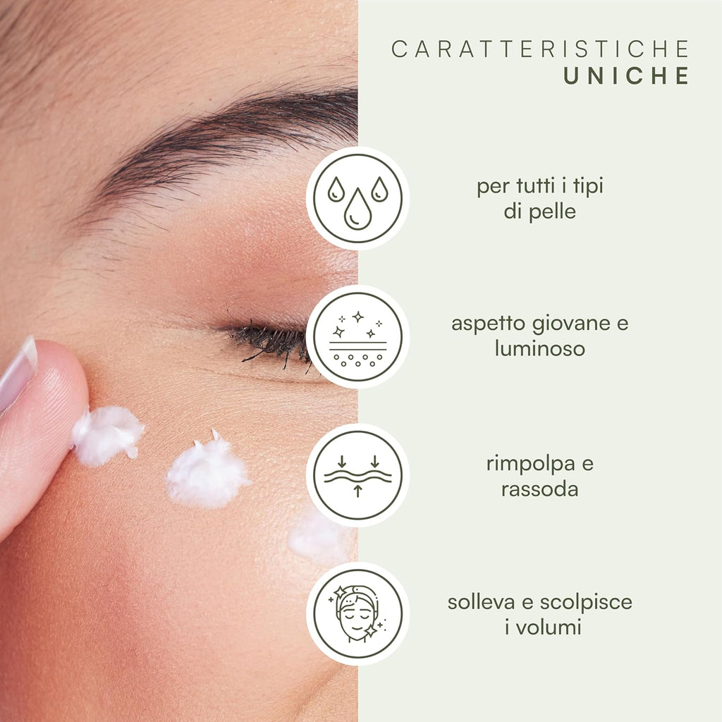 | Crema Ringiovanente Idratante Pro-Age Con Luminescine, Olio Di Ciliegia E Acido Ialuronico Prodotto Naturale Senza Parabeni, Dermatologicamente Testato, Made in Italy, 50 Ml