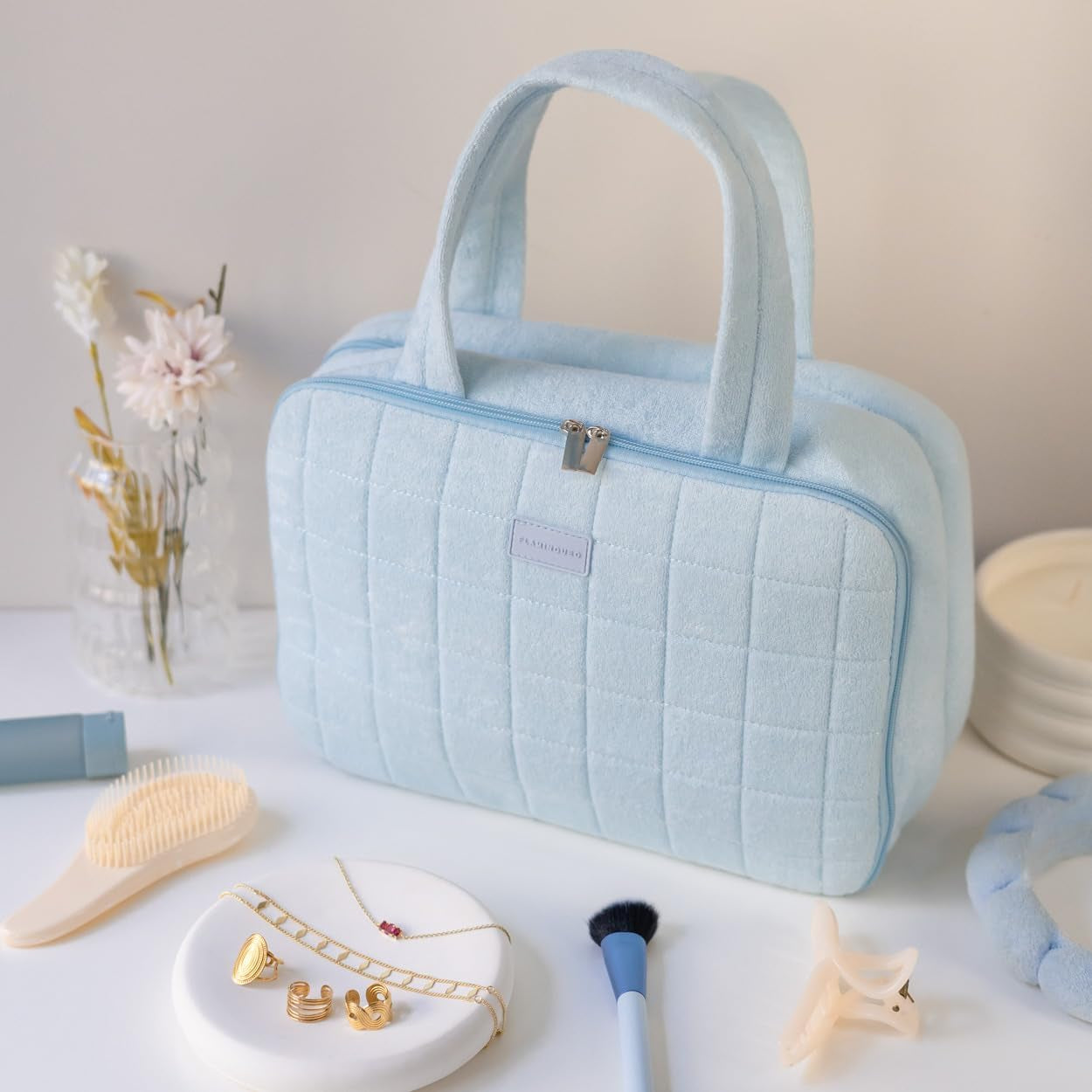 Beauty Case Da Appendere - Porta Trucchi Terry, Pochette Trucchi, Accessori Viaggio, Beauty Case Da Viaggio, Makeup Bag, Porta Trucco