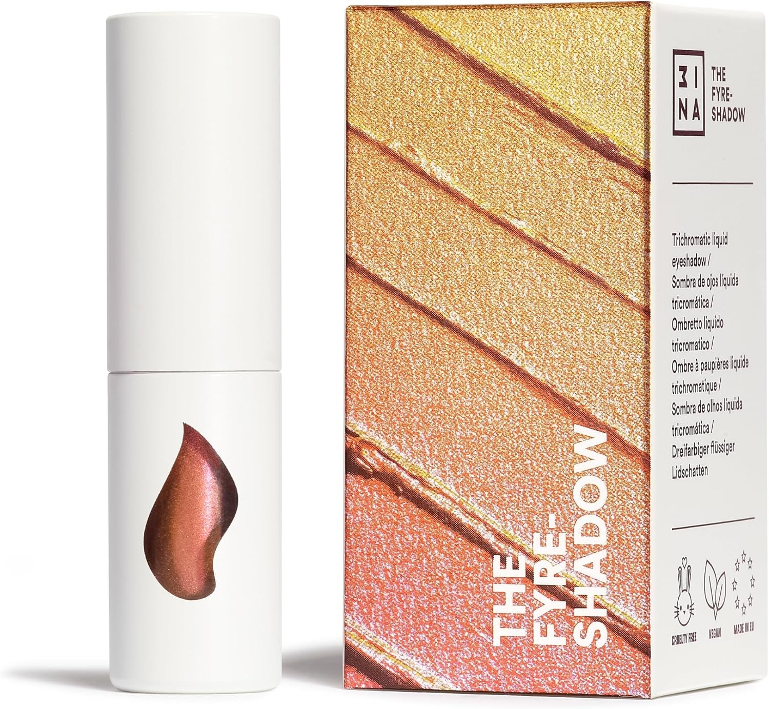 MAKEUP - the Fyre-Shadow - Ombretto Liquido Occhi Tricromatico - Ombretto Liquido a Lunga Durata - Formula Leggera Ad Alta Pigmentazione - Finitura Perlescente - Vegan - Cruelty Free