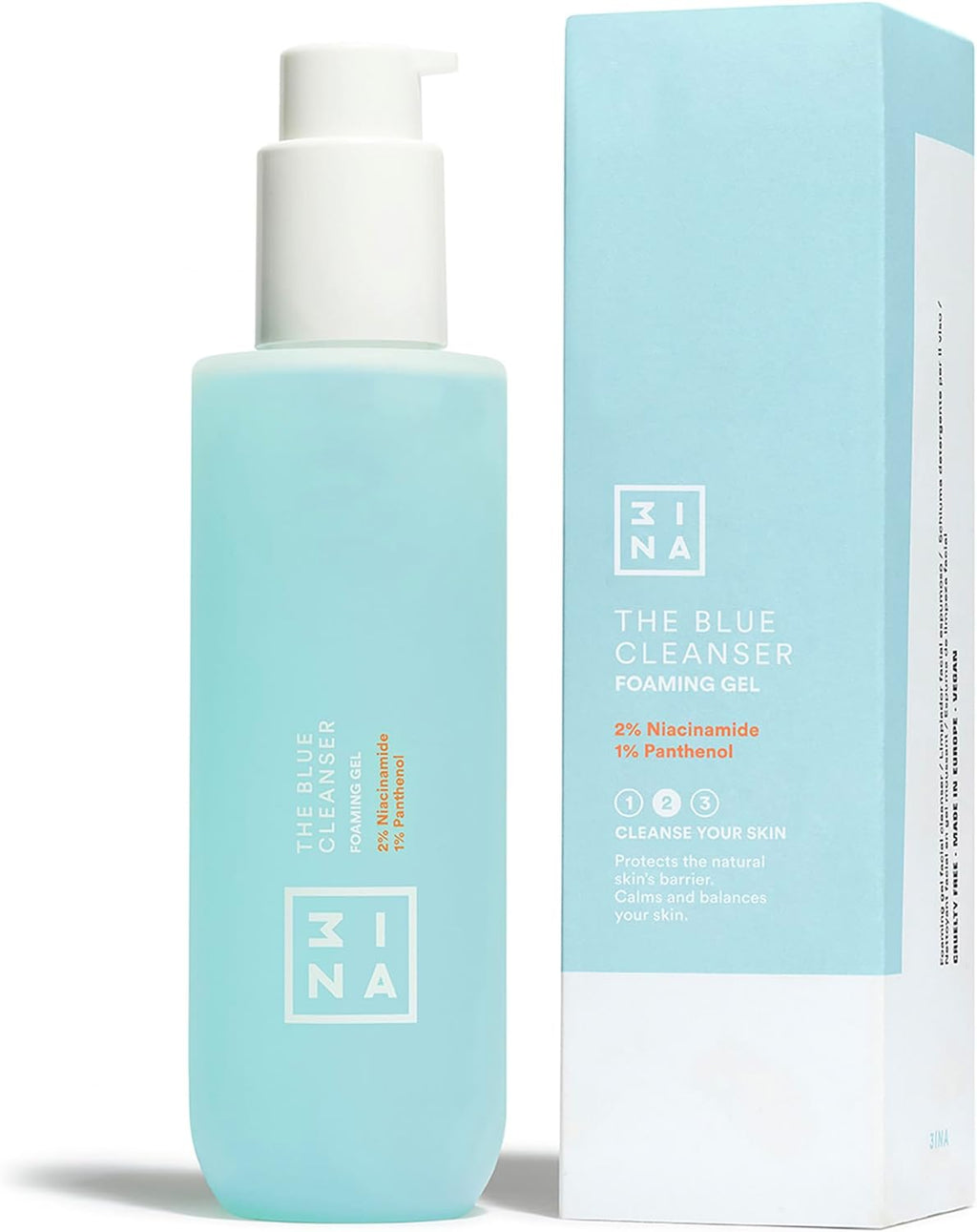 MAKEUP - the Blue Cleanser - Gel Detergente Viso 2% Niacinamie + 1% Pantenolo - Regola La Produzione Di Sebo & Riparare La Barriera Cutanea - Cleanser Viso - Vegan - Cruelty Free