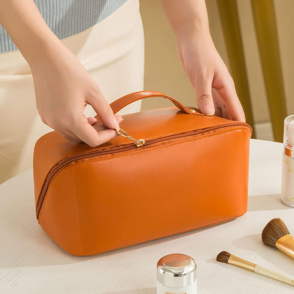 Borsa Cosmetica Da Viaggio,Pochette Trucchi,Borsa Trucchi,Borsa Porta Trucchi,Porta Trucchi Da Viaggio Portatili,Make up Bag Con Cerniera