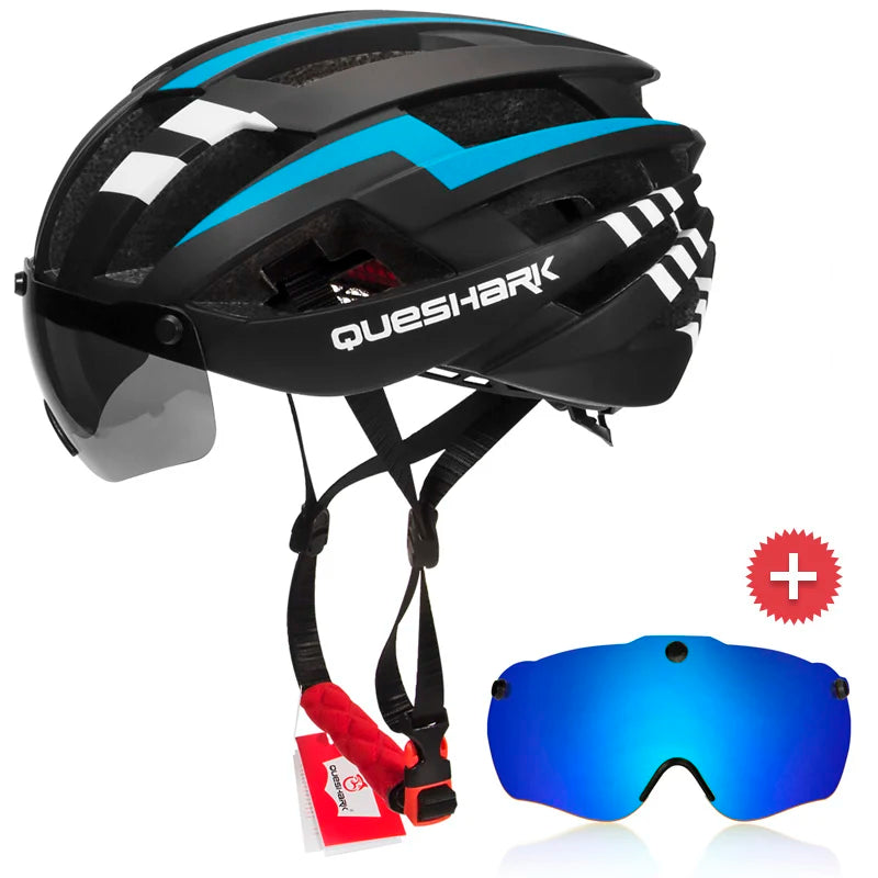 Men Women Cycling Helmet MTB Road Bike Bicycle Motorcycle Riding Removable Yellow Colorful Silver Blue Lens QE115