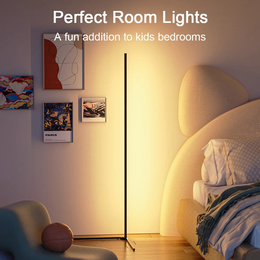 Modern Led Floor Lamp RGB Nordic Floor Lamps Living Room Indoor RGB Atmosphere Floor Light Standing Lamps for Bedroom Decoration