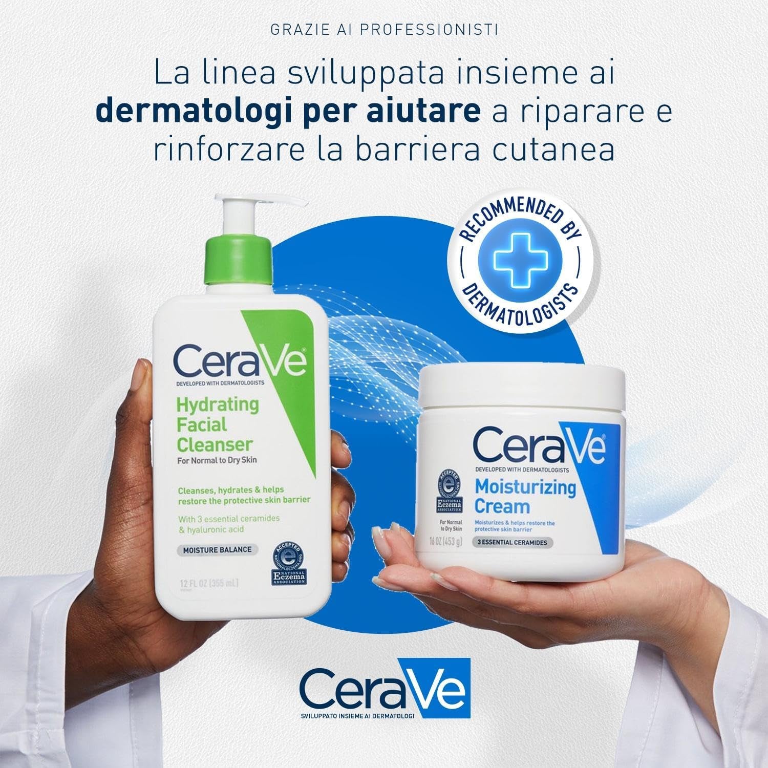 Cerave Detergente Idratante Viso + Crema Idratante Viso Con Protezione Solare