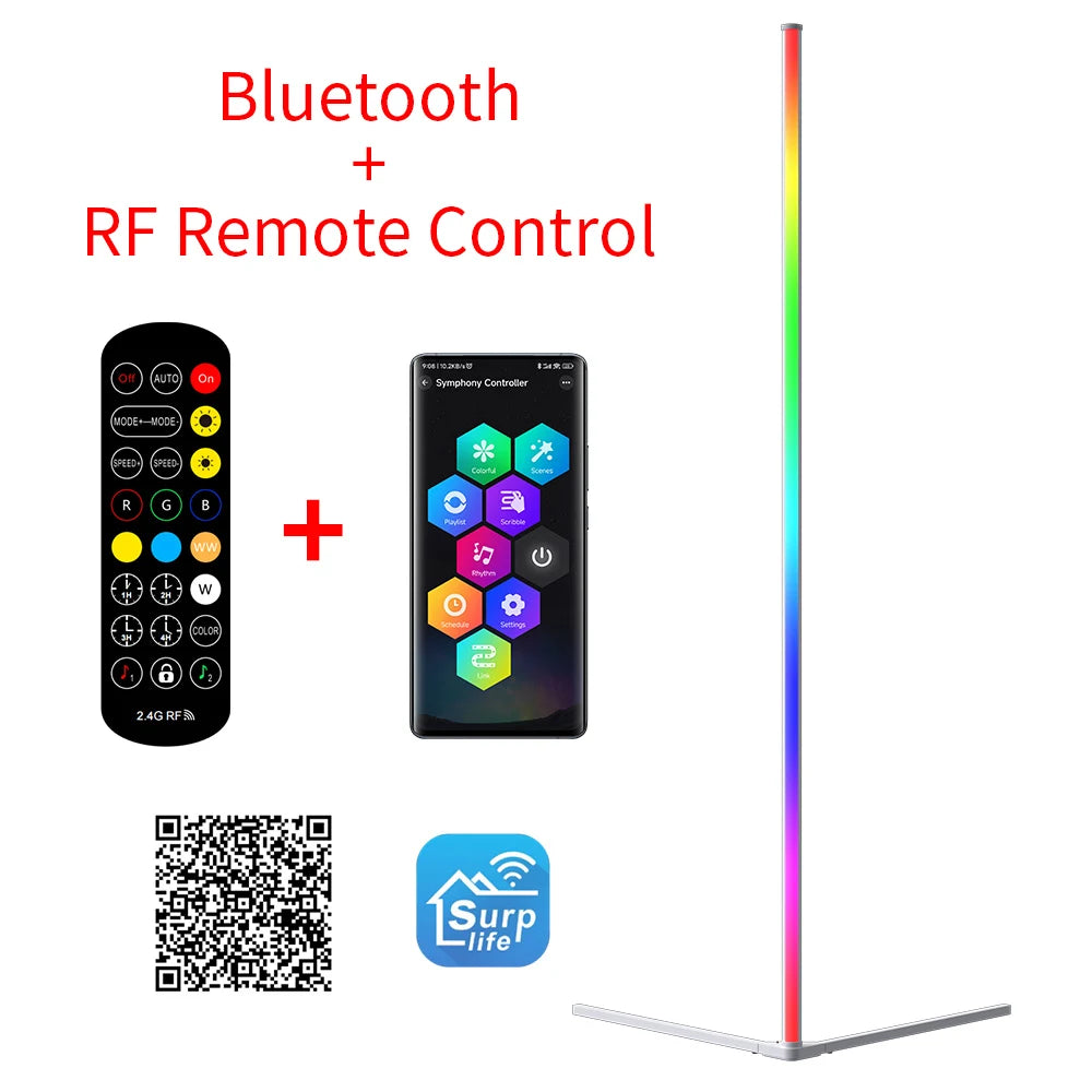 Modern Led Floor Lamp RGB Nordic Floor Lamps Living Room Indoor RGB Atmosphere Floor Light Standing Lamps for Bedroom Decoration