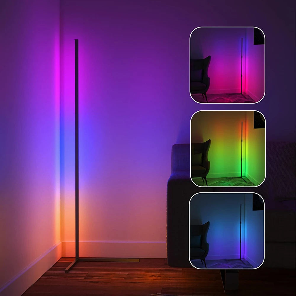 Modern Led Floor Lamp RGB Nordic Floor Lamps Living Room Indoor RGB Atmosphere Floor Light Standing Lamps for Bedroom Decoration