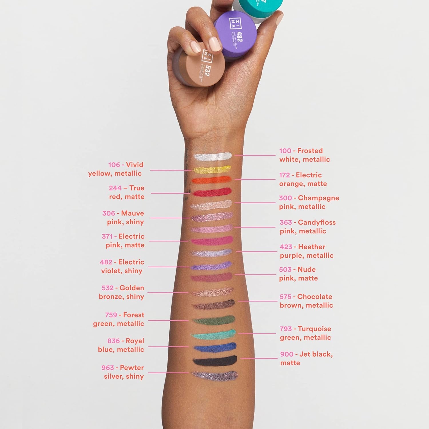 MAKEUP - the 24H Cream Eyeshadow 363 - Ombretto Occhi Rosa Ad Asciugatura Rapida - Ombretto in Crema Impermeabile Con Finitura Opaca Brillante Glitter O Mate - Vegan - Cruelty Free