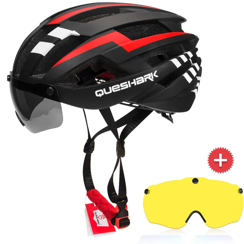 Men Women Cycling Helmet MTB Road Bike Bicycle Motorcycle Riding Removable Yellow Colorful Silver Blue Lens QE115