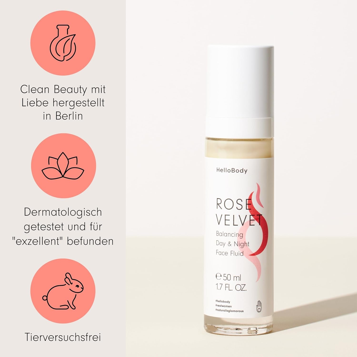 ROSE VELVET - Liquido Bilanciante per Il Viso (50 Ml) - Cura Vegana per Pelli Miste O Grasse, Con Estratto Di Rosa E Complesso Probiotico - 99,9% Ingredienti Naturali