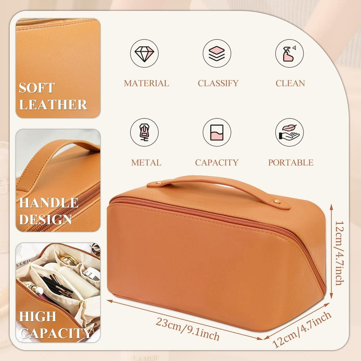 Borsa Cosmetica Da Viaggio,Pochette Trucchi,Borsa Trucchi,Borsa Porta Trucchi,Porta Trucchi Da Viaggio Portatili,Make up Bag Con Cerniera