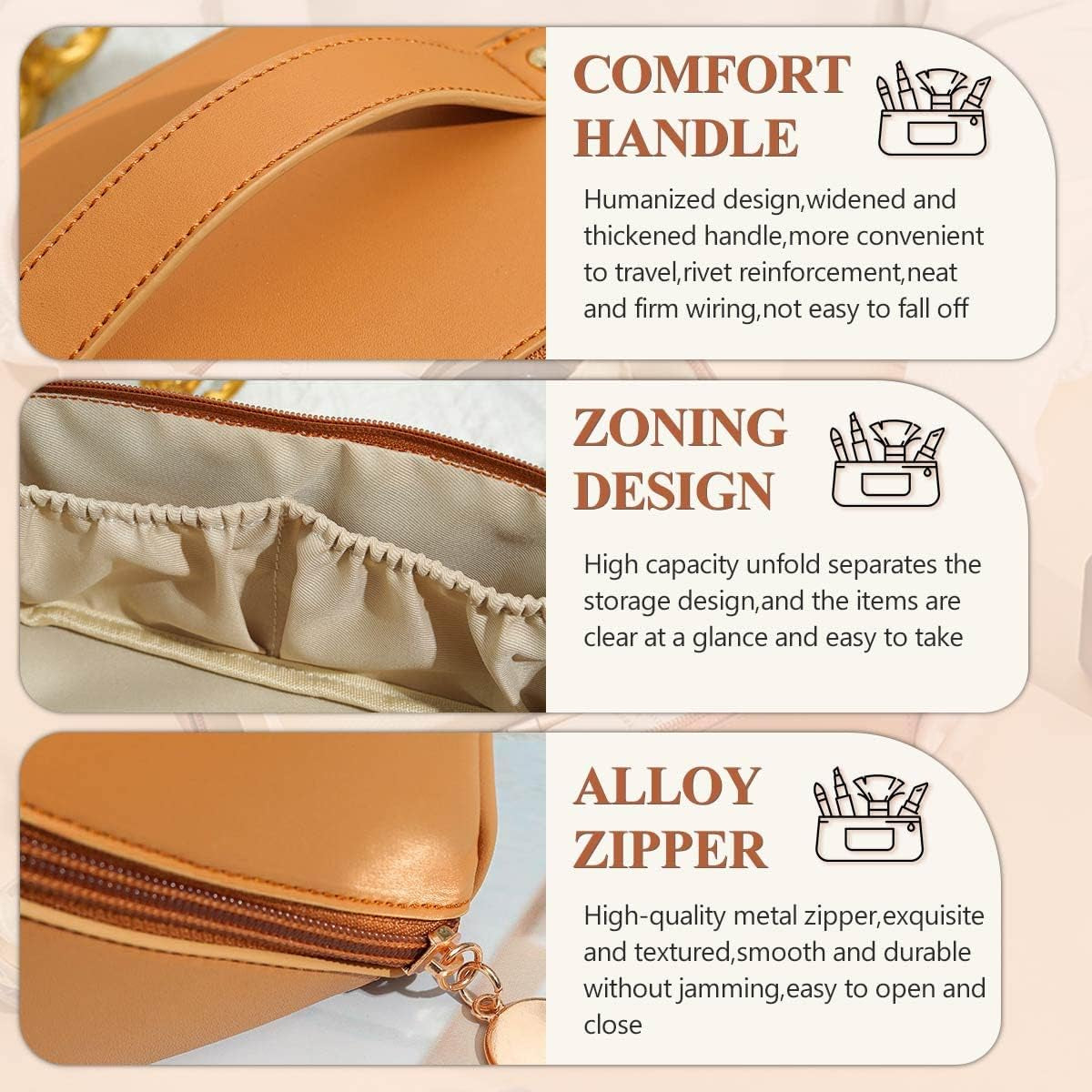 Borsa Cosmetica Da Viaggio,Pochette Trucchi,Borsa Trucchi,Borsa Porta Trucchi,Porta Trucchi Da Viaggio Portatili,Make up Bag Con Cerniera
