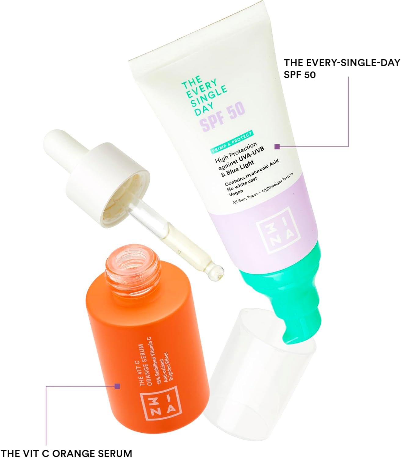 MAKEUP - the Partners in Crime KIT - Kit per La Cura Del Viso Di Routine Mattutina - the Vit C Orange Serum + the Every Single Day SPF 50 - Set Di Skincare - Vegan - Cruelty Free
