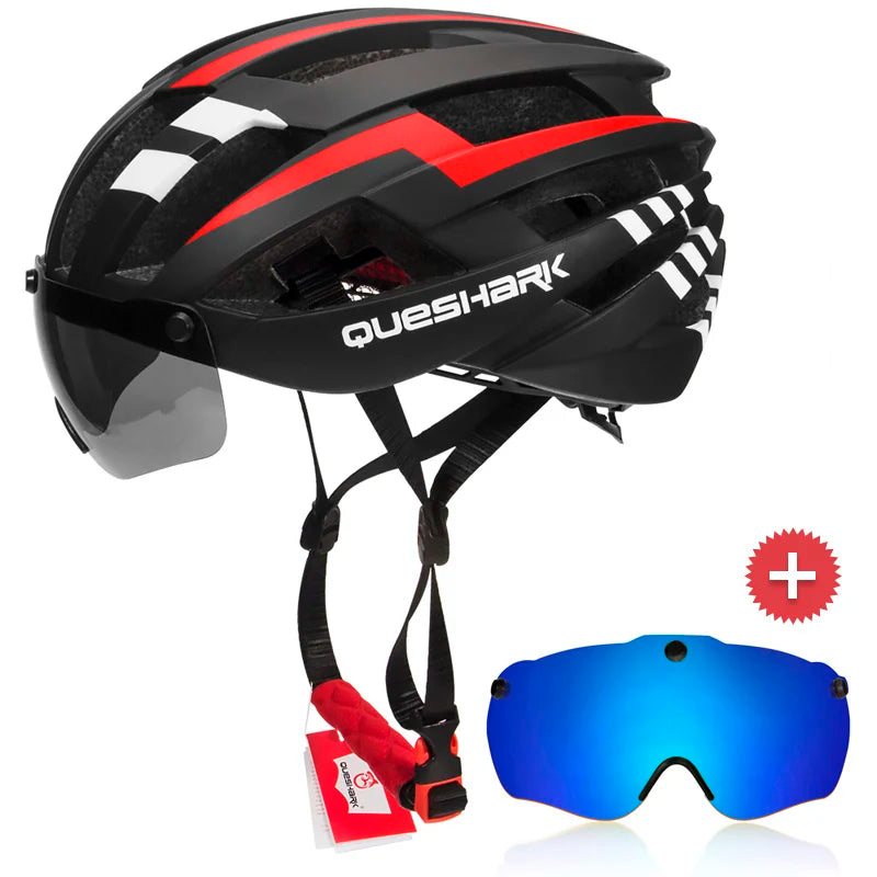 Men Women Cycling Helmet MTB Road Bike Bicycle Motorcycle Riding Removable Yellow Colorful Silver Blue Lens QE115