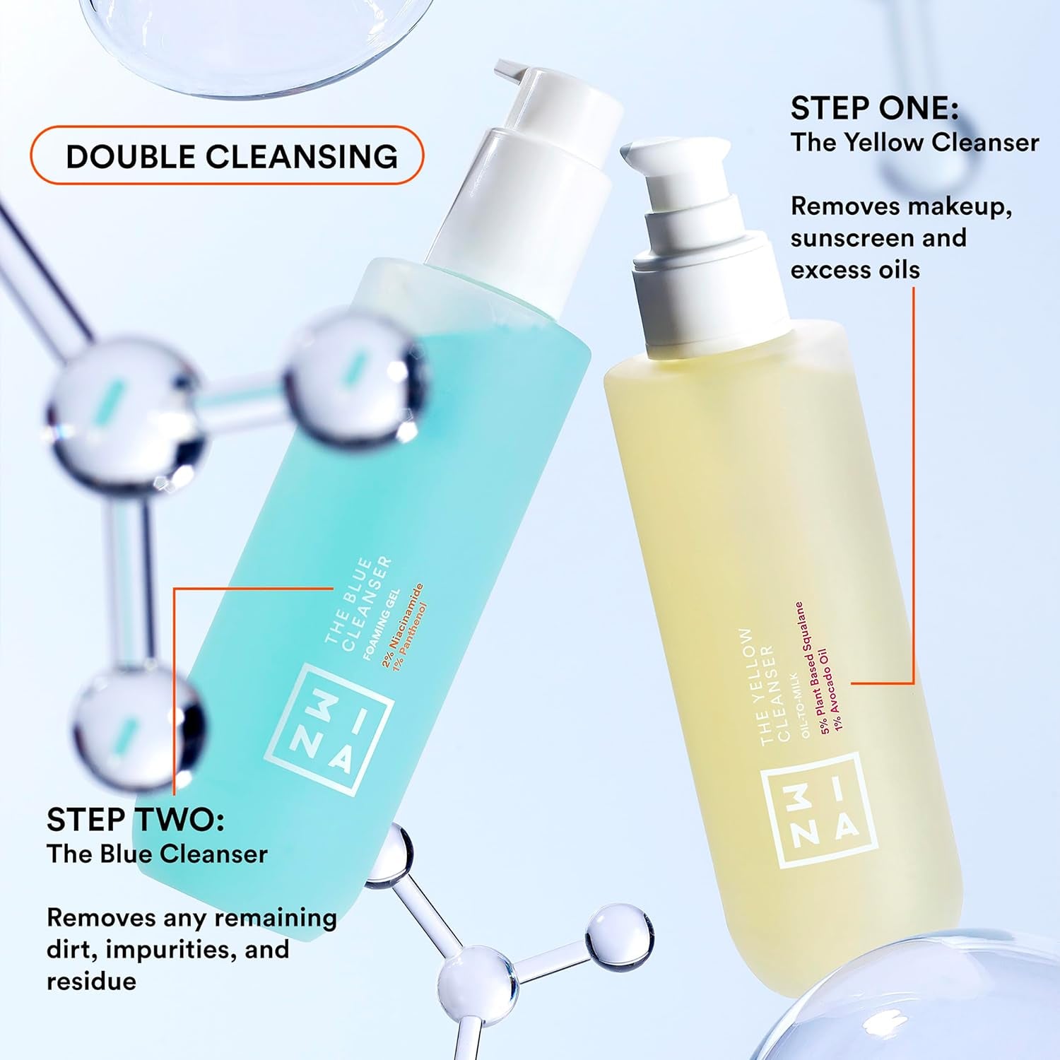 MAKEUP - the Blue Cleanser - Gel Detergente Viso 2% Niacinamie + 1% Pantenolo - Regola La Produzione Di Sebo & Riparare La Barriera Cutanea - Cleanser Viso - Vegan - Cruelty Free