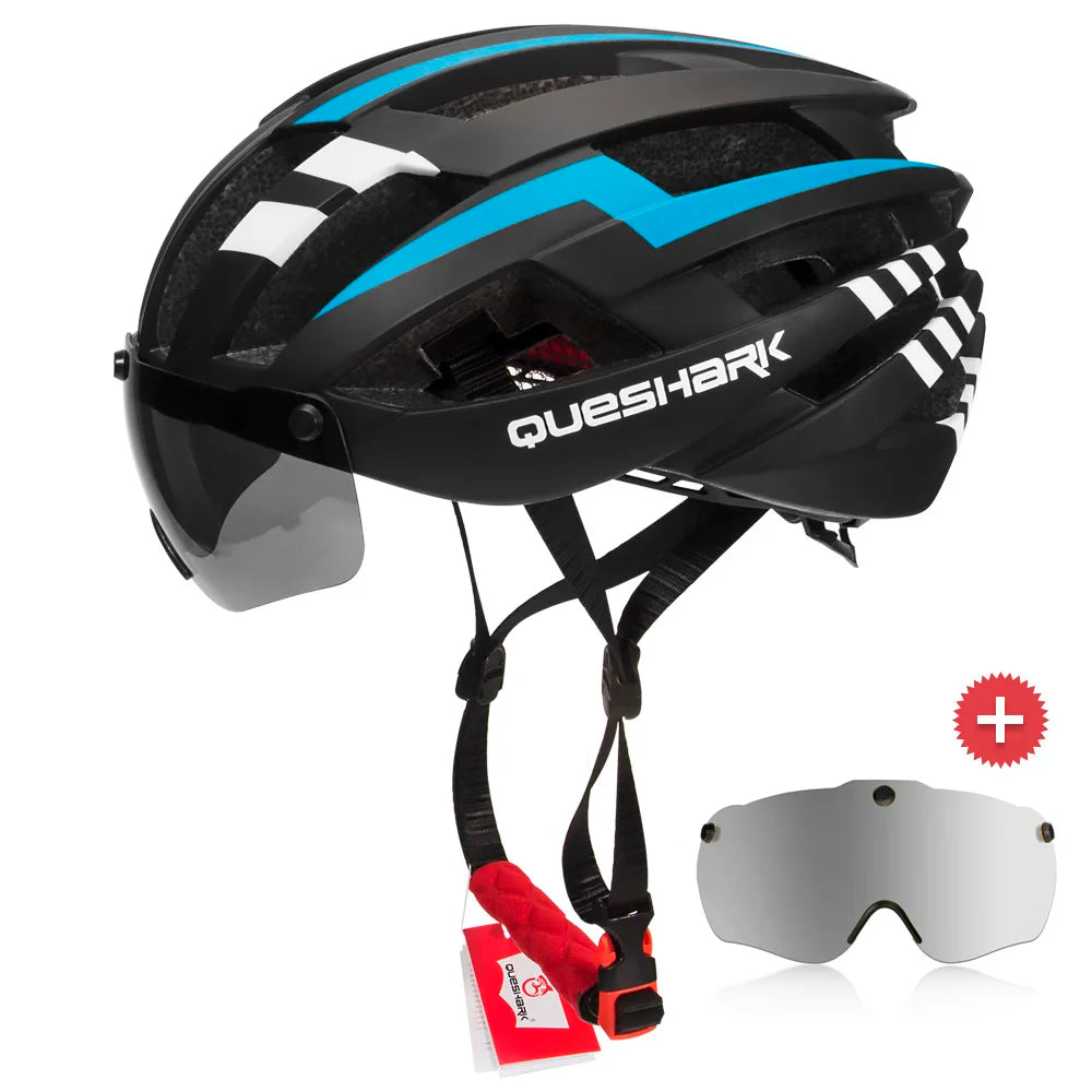Men Women Cycling Helmet MTB Road Bike Bicycle Motorcycle Riding Removable Yellow Colorful Silver Blue Lens QE115