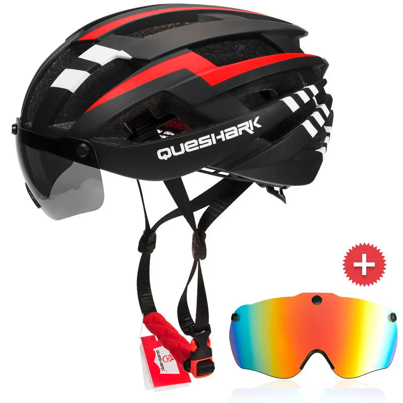 Men Women Cycling Helmet MTB Road Bike Bicycle Motorcycle Riding Removable Yellow Colorful Silver Blue Lens QE115