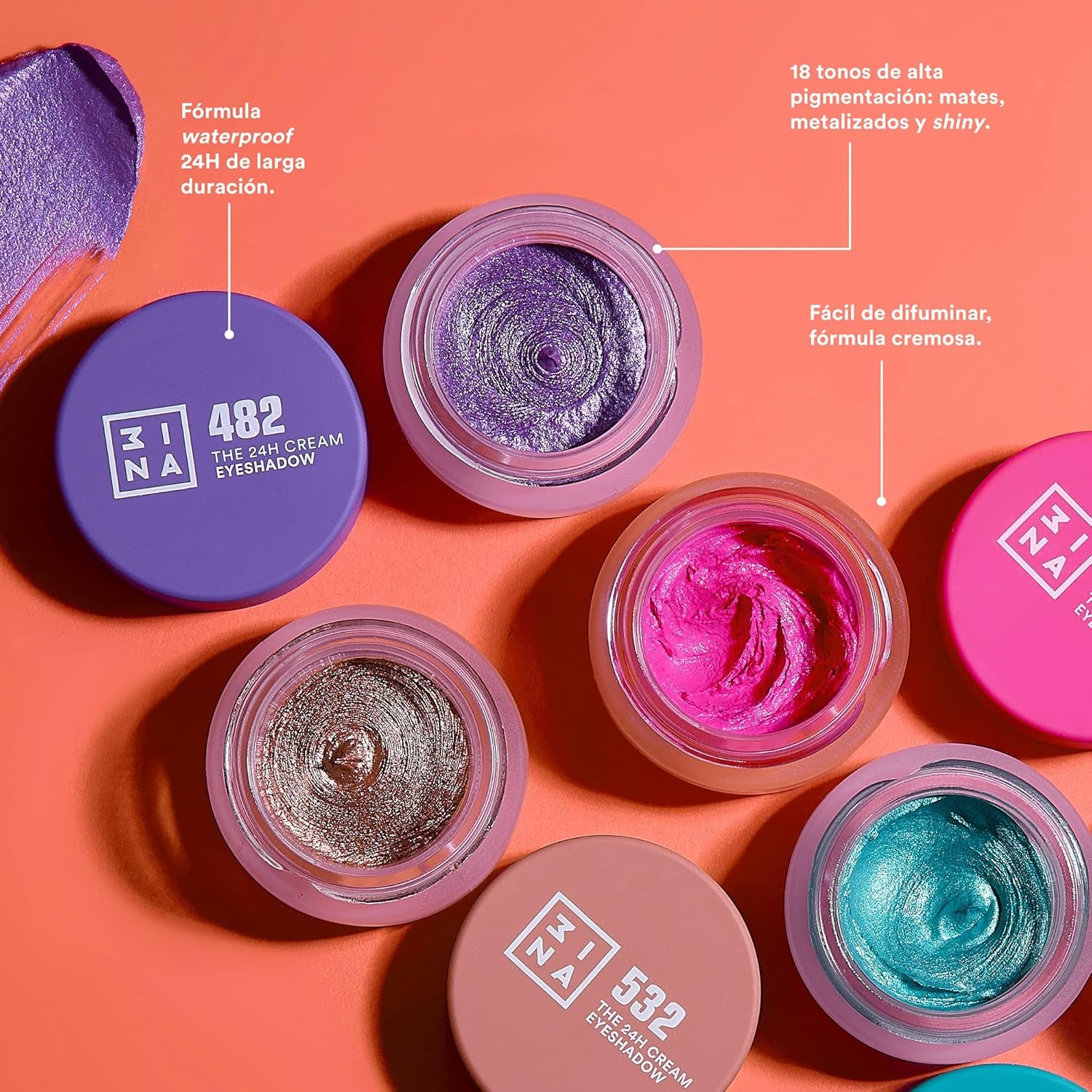 MAKEUP - the 24H Cream Eyeshadow 363 - Ombretto Occhi Rosa Ad Asciugatura Rapida - Ombretto in Crema Impermeabile Con Finitura Opaca Brillante Glitter O Mate - Vegan - Cruelty Free