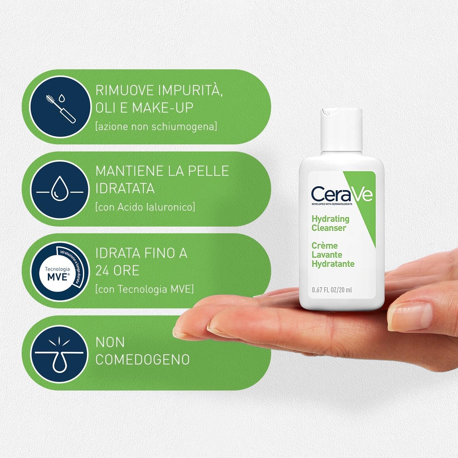 Cerave Detergente Idratante Viso + Crema Idratante Viso Con Protezione Solare