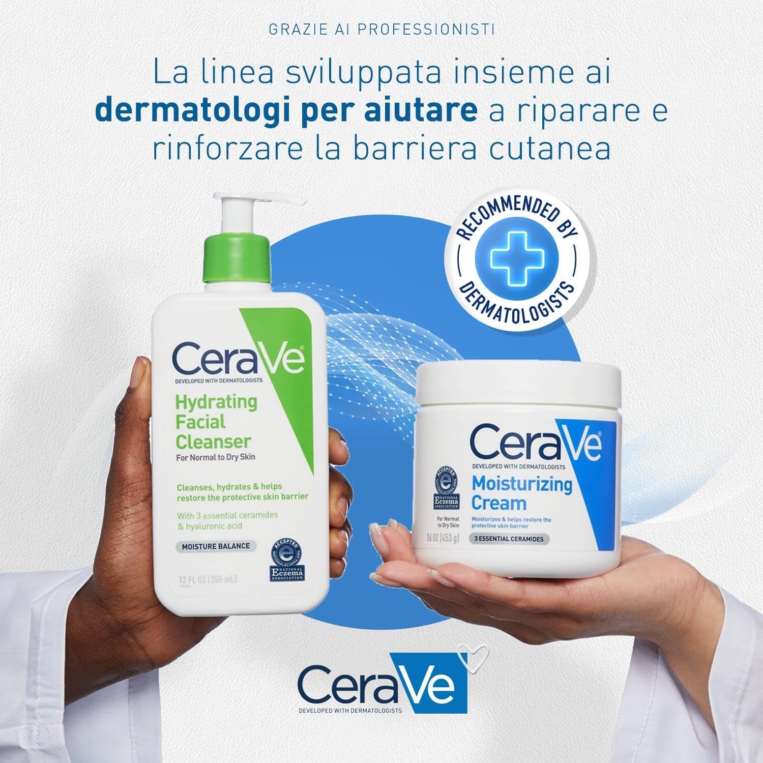 Cerave Detergente Idratante Viso + Crema Idratante Viso Con Protezione Solare
