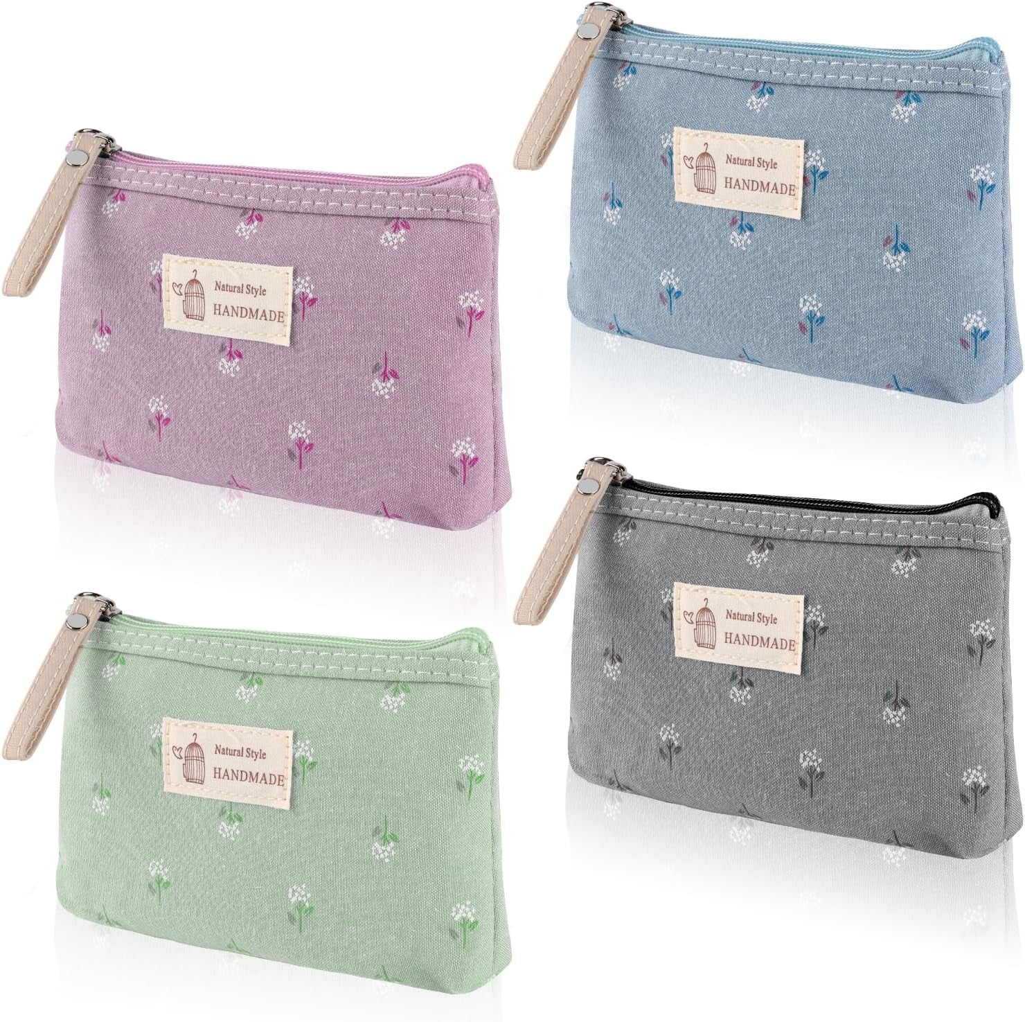4 Pezzi Borsa Cosmetica Da Viaggio, Segeltuch Sacchetto Cosmetico,Borsa Cosmetica Portatile, Borsa Cosmetica Da Donna, Borse Da Toilette Impermeabile Portatile 18 X 11.5 X 4Cm