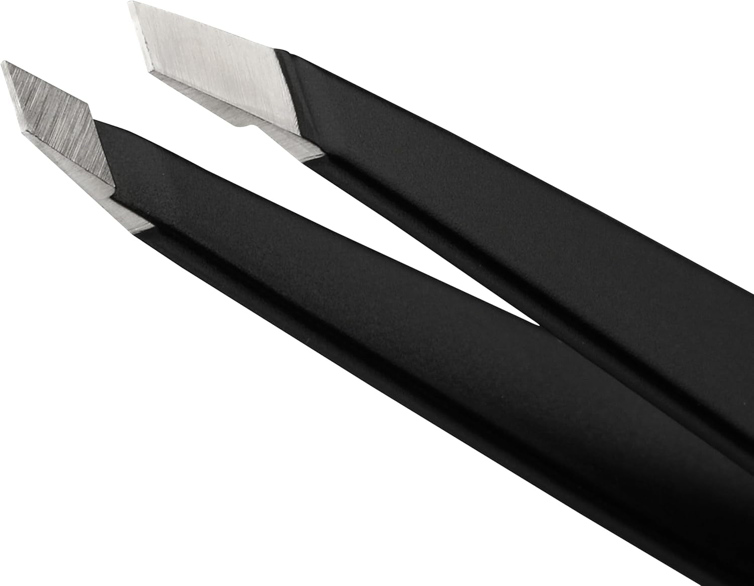 Pinzetta (Punte Oblique Rettificate, Pinzetta per Sopracciglia, Qualità Professionale, Acciaio Inox), Nero