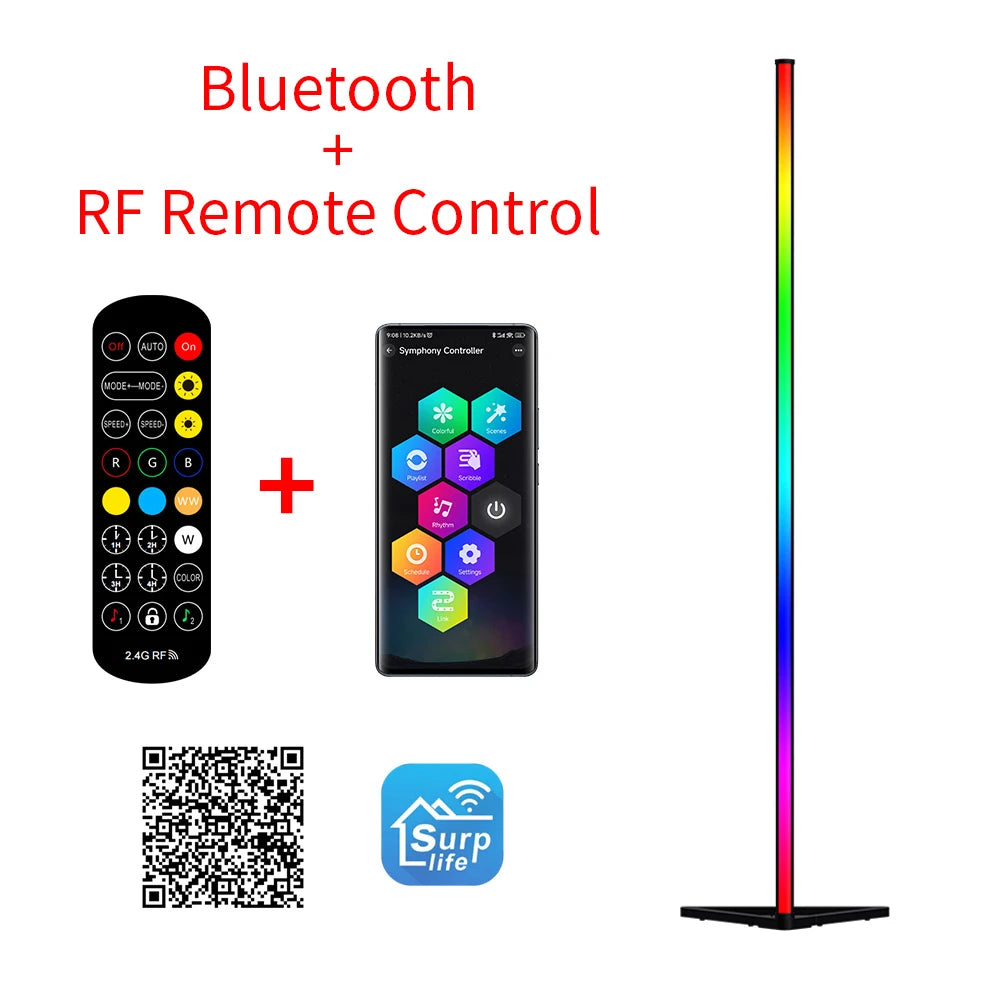 Modern Led Floor Lamp RGB Nordic Floor Lamps Living Room Indoor RGB Atmosphere Floor Light Standing Lamps for Bedroom Decoration